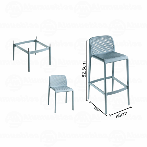 SILLA LECCO PARA BARRA – 2 ALTURAS