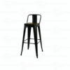 TABURETE METÁLICO TOLIX CON ESPALDAR ASIENTO EN MADERA