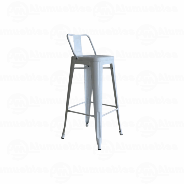 TABURETE METÁLICO TOLIX CON ESPALDAR ASIENTO EN MADERA